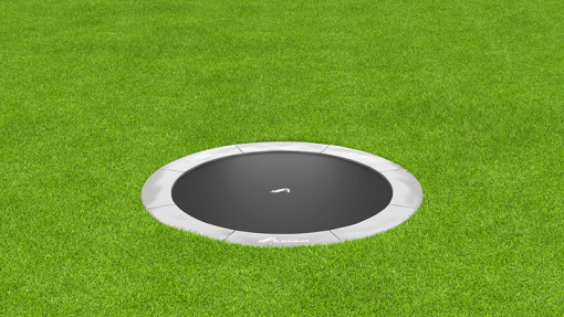 12ft Round Akrobat Primus Flat In-Ground Trampoline - Anthracite Grey (Grey Pad and Black Jump Mat) 1 12ft round trampoline