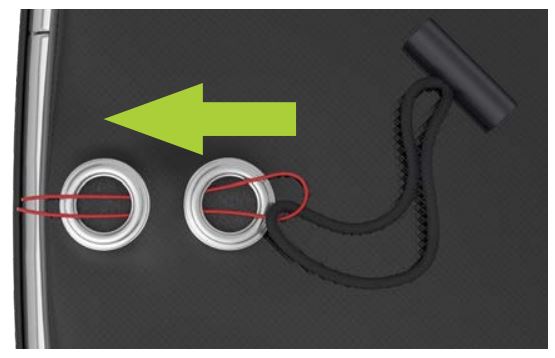 insert loop through pad holes