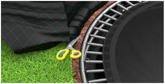 trim away excess weed liner