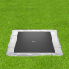 gray rectangular inground trampoline