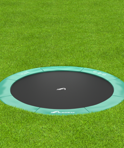 green round inground trampoline