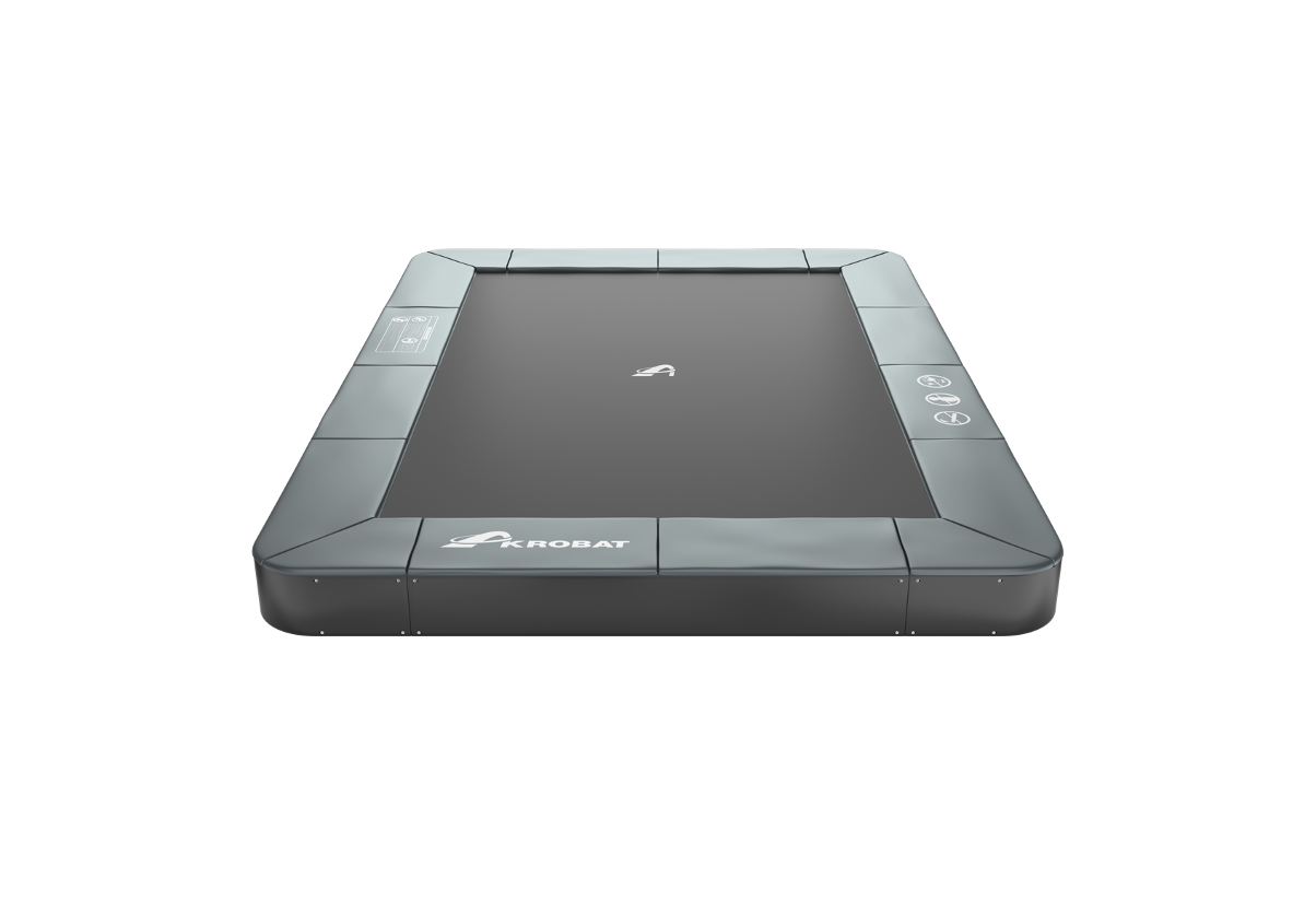11ft x 8ft Akrobat Primus Flat In-Ground Trampoline - Anthracite Grey (Grey Pad and Black Jump Mat) 4 10 foot by 6 foot grey in-ground trampoline