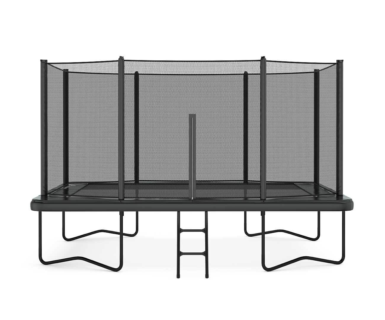 11ft x 8ft Primus Challenger Above Ground Trampoline - Black Pad with Black Jump Mat - Special Edition 1 14 foot by 10 foot above ground all black trampoline with enclosure