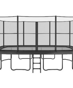 17 foot by 10 foot above ground black trampoline with enclosure