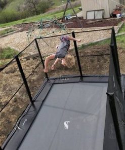 Alternative view of 10ft x 6ft Akrobat Primus Flat In-Ground Trampoline - Black Pad with Gray Jump Mat