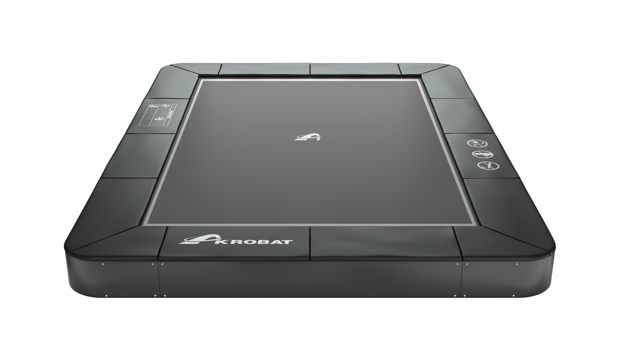 10ft x 6ft Akrobat Primus Flat In-Ground Trampoline - Black Pad with Black Jump Mat Special Edition 1 Akrobat_Primus_Flat_rectangular_NoNet_Black_Special-Edition, Flat In-Ground Trampoline,