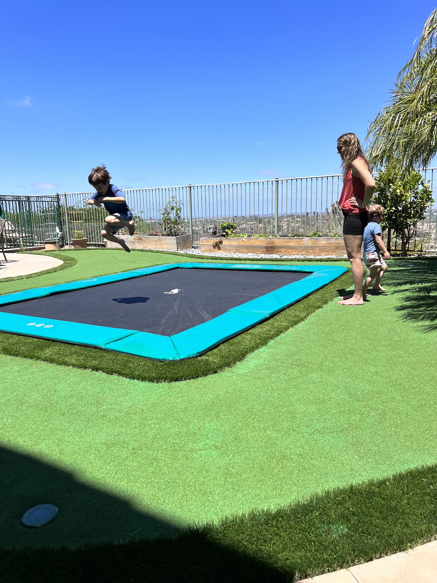 10ft x 6ft Akrobat Primus Flat In-Ground Trampoline - Green Pad with Black Jump Mat 2 10ft x 6ft Akrobat Primus Flat In-Ground Trampoline - Green Pad with Black Jump Mat - Image 2