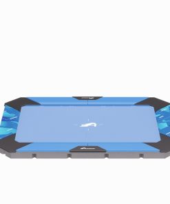 A blue and black tablet resting on a surface, encased in a stylish blue cover, showcasing its sleek design.