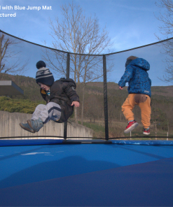 Alternative view of 14ft x 10ft  XCITYX Akrobat In-Ground Trampoline - Blue Pad and Black Jump Mat