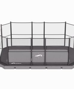 A solitary black cage set on a white background, highlighting its contrast and design.