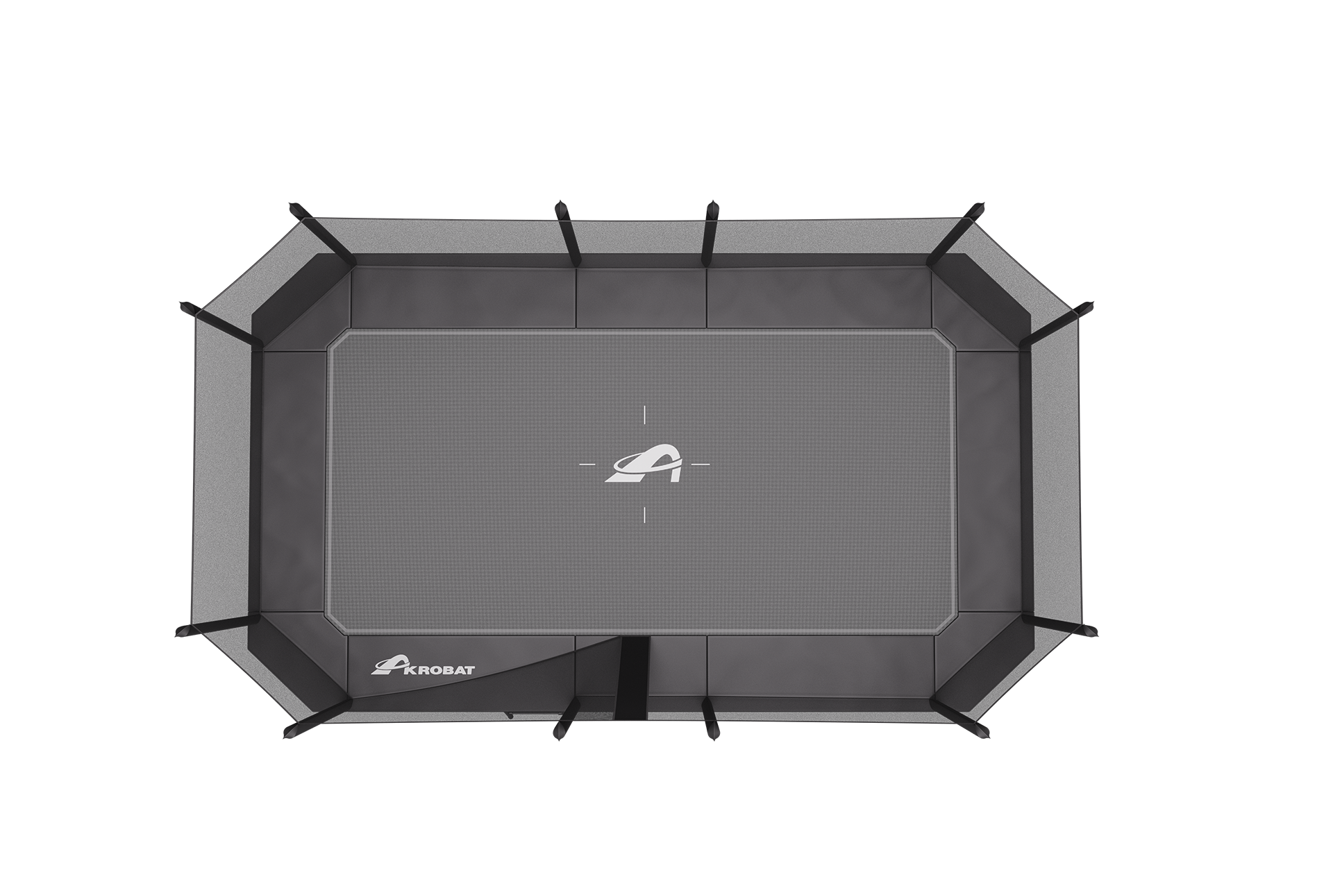 17ft x 10ft Primus PLUS Challenger Above Ground Trampoline - Black Pad with Black Jump Mat - Special Edition 2 A visually engaging design featuring the term "aero-labs" in a repetitive format, highlighting brand recognition.