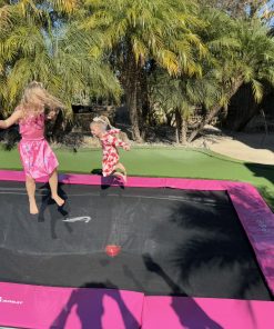 Alternative view of 17ft x 10ft Akrobat Primus Flat PLUS LIMITED EDITION PINK PAD with Black Jump Mat In-ground Trampoline