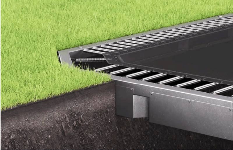 What to Do with a Trampoline in Winter | Take It Down? 3 edge of trampoline leave in ground