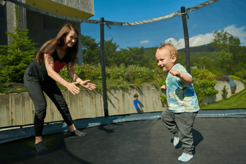Above ground trampolines